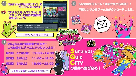 #004Υͥ/ХХ륯Survival Quiz CITYפԥץ쥤ƥȳŤꡣSteam PlaytestǻüԤ罸